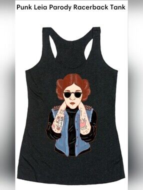 Women's Punk Dark princess Leia Star Wars Parody Tank Top XS Grunge Emo NWOT
